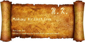 Makay Krisztina névjegykártya